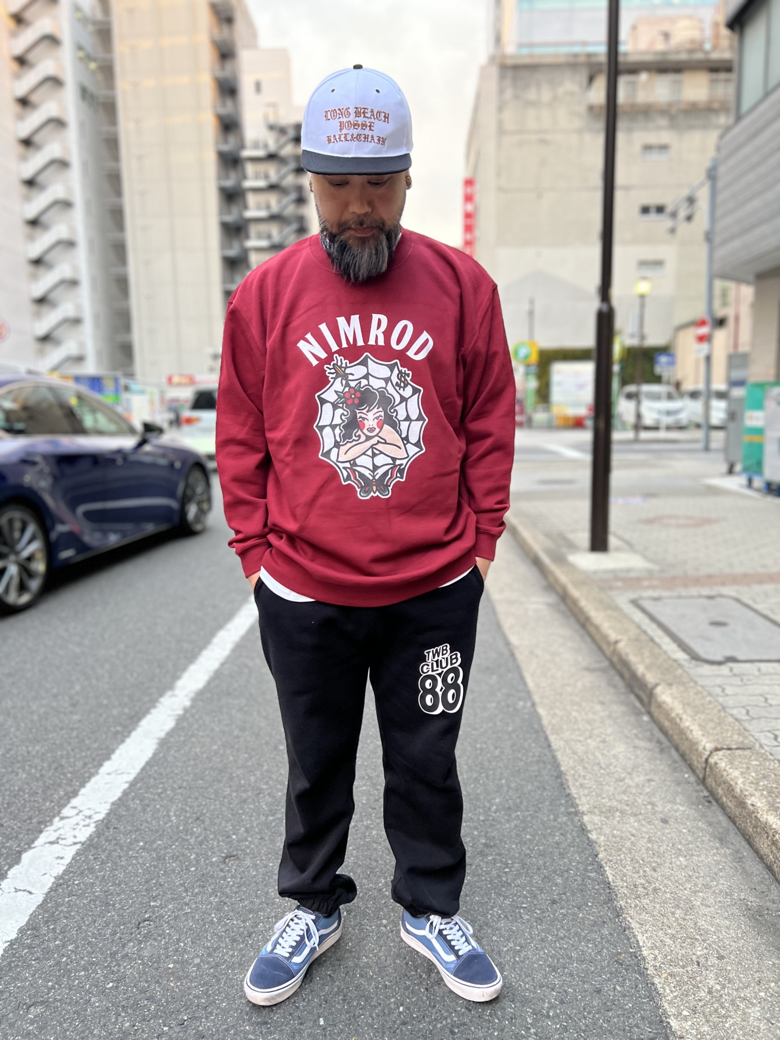 “NIMROD” Spider Women Crewneck Sweat Burgundy