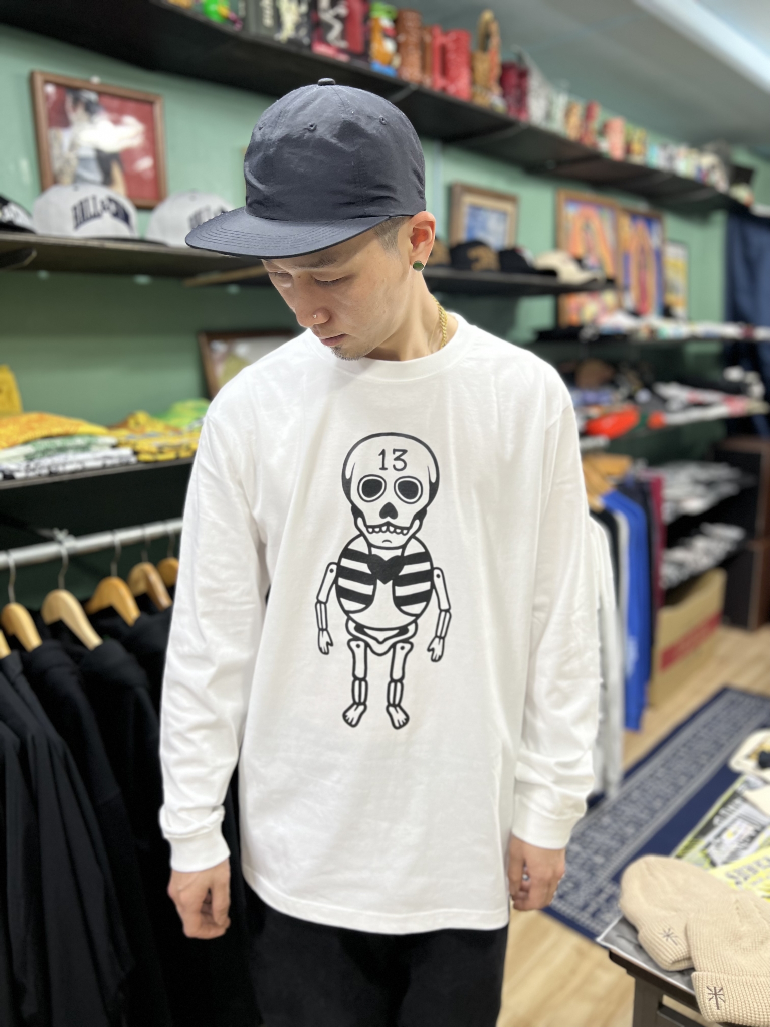 “NIMROD” Skull13 L/S T-shirts White