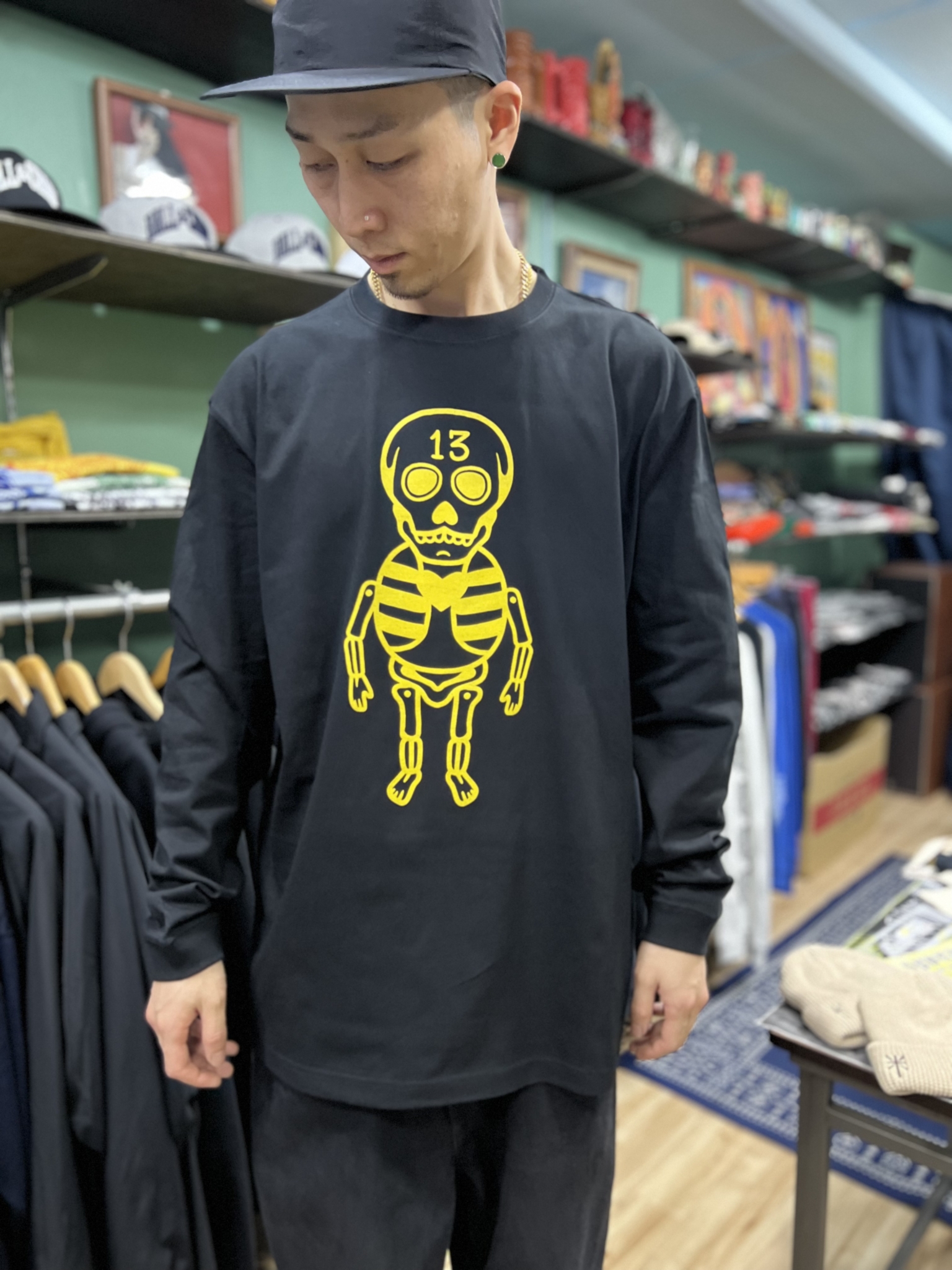 “NIMROD” Skull13 L/S T-shirts Black